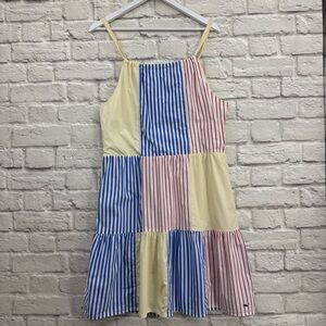 Vineyard Vines Party Stripe Patchwork Halter Midi Sundress (Size S)  Preppy